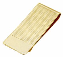 LGBMC129 Gold Linear Money Clip - 23 karat gold electroplate, engravable. Copyright Milne Jewelry.
