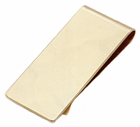LGBMC136 Gold Polished Money Clip - 23k gold electroplate, engravable. Copyright Milne Jewelry.