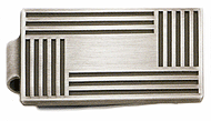 LGBMC180S Genteel Aesthetic Dimensional Lined Money Clip - rhodium electroplate, engravable. Copyright Milne Jewelry.