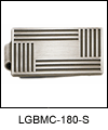 LGBMC180S Genteel Aesthetic Dimensional Lined Money Clip - rhodium electroplate, engravable. Copyright Milne Jewelry.