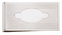 LGBMC184R Genteel Aesthetic Etched Lines Money Clip - Rhodium electroplate, engravable. Copyright Milne Jewelry.