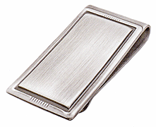 LGBMC241S Dapper Silver Dimensional Money Clip - Rhodium electroplate, engravable. Copyright Milne Jewelry.