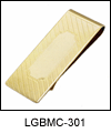 LGBMC301 Felicitous Everyday Gold Diagonal Line Money Clip - Rhodium electroplate, engravable. Copyright Milne Jewelry.