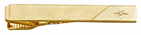 LGBTB113D Gold Genuine Diamond Tie Bar. Polished and brush finishes, 23 karat gold electroplate. Copyright Milne Jewelry.