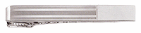 LGBTB129R Linear Design Rhodium Horizontal Line Tie Bar. Tooled diagonal lines, rhodium electroplate, engravable. Copyright Milne Jewelry.