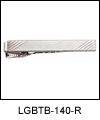 LGBTB140R Linear Design Diagonal Line Tie Bar. Etched diagonal lines, rhodium electroplate, engravable. Copyright Milne Jewelry.