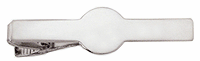 LGBTB141R Rhodium Satin Finish Sphere Tie Bar. Satiny polished finish, rhodium electroplate, engravable. Copyright Milne Jewelry.