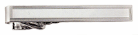 LGBTB171R Rhodium Fluent Polished Tie Bar. Tooled lines, polished finish rhodium electroplate, engravable. Copyright Milne Jewelry.