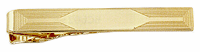 LGBTB234 Gold Fluent Elliptical Tie Bar. Satin and polished finish 23 karat gold electroplate, engravable. Copyright Milne Jewelry.