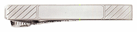 LGBTB301R Felicitous Rhodium Diagonal Line Tie Bar. Tooled diagonal lines, rhodium electroplate, engravable. Copyright Milne Jewelry.