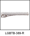 LGBTB389R Rhodium Fluent Classic Weave Tie Bar. Classic weave design, rhodium electroplate. Copyright Milne Jewelry.
