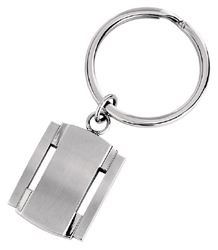 ST-KR003 Art Deco Stainless Steel Key Ring.. Copyright Milne Jewelry.