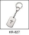 ST-KR827 Stainless Steel Key Ring with Cross. Copyright Milne Jewelry.
