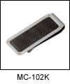ST-MC102K Carbon Fiber Stainless Steel and 14KT Gold Money Clip. Copyright Milne Jewelry.