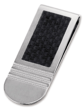 ST-MC400 Stainless Steel Money Clip with Carbon Fiber. Copyright Milne Jewelry.