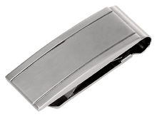ST-MC808 Engravable Ridged Stainless Steel Money Clip. Copyright Milne Jewelry.