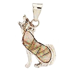 SM-PD535-WOP/MC12 Coyote Reversible Channel Inlay Pendant. Copyright Milne Jewelry