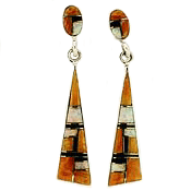 SM-ER619-MC13 Triangle Channel Inlay Earrings. Copyright Milne Jewelry