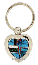 SM-GF105MC Mosaic Inlay Heart Key Chain. Copyright Milne Jewelry