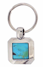 SM-GF107KT Kingman Turquoise Square Key Chain. Copyright Milne Jewelry