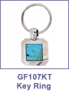 SM-GF107KT Kingman Turquoise Square Key Chain. Copyright Milne Jewelry
