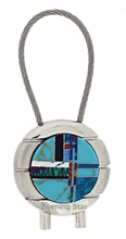 SM-GF111MC Mosaic Inlay Round Cable Key Chain. Copyright Milne Jewelry