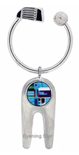 SM-GF115MC Mosaic Inlay Golfer's Key Chain. Copyright Milne Jewelry