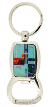 SM-GF122MC Mosaic Inlay Bottle Opener Key Chain. Copyright Milne Jewelry