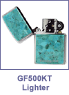 SM-GF500KT Kingman Turquoise Original Size Zippo Lighter. Copyright Milne Jewelry
