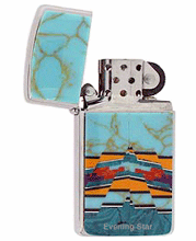 SM-GF501MC Mosaic Inlay Slim Zippo Lighter. Copyright Milne Jewelry