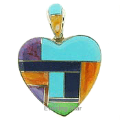 SM-PD461-MC2 Heart Channel Inlay Pendant. Copyright Milne Jewelry