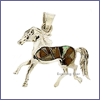 SM-PD427-MC8 Horse Channel Inlay Pendant. Copyright Milne Jewelry