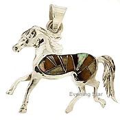 SM-PD427-MC8 Horse Channel Inlay Pendant. Copyright Milne Jewelry