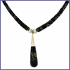 SM-NW204BO/B Graduated Black Onyx Heshi with Raindrop Pendant. Copyright Milne Jewelry