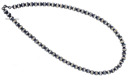 SM-NW281 Classic 6mm Sterling Silver Bead Necklace. Copyright Milne Jewelry