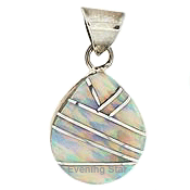 SM-PD352-WOP Raindrop Channel Inlay Pendant. Copyright Milne Jewelry