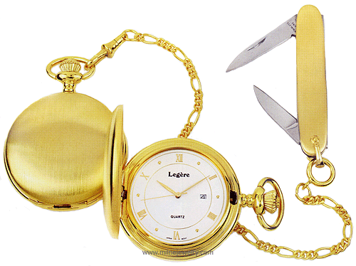 LGBPW-813 Felicitous Everyday Pocket Timepiece with Pocket Knife. Copyright Milne Jewelry.