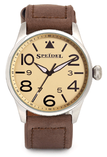 SP-603392300 Speidel Men's Aviator Inspired Pilot Leather Strap Watch. Copyright Speidel & Milne Jewelry.