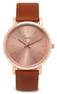 SP-603399400 Speidel Men's Metallic Rose Gold-tone Dial Leather Strap Watch. Copyright Speidel & Milne Jewelry.