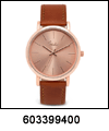SP-603399400 Speidel Men's Metallic Rose Gold-tone Dial Leather Strap Watch. Copyright Speidel & Milne Jewelry.