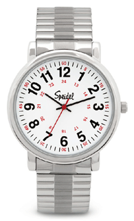 SP-60340003 Speidel Medical White Dial Expansion Band Timepiece for the Lady. Copyright Speidel & Milne Jewelry.