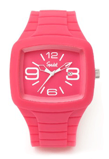 SP-6066300 Speidel The Splash Unisex Pink Silicone Timepiece. Copyright Speidel & Milne Jewelry.