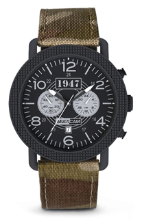 SP-608080014 Speidel Men's Vintage Retro Date Display Black Leather Band Watch. Copyright Speidel & Milne Jewelry.